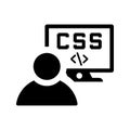 Coding, css, developer icon. Simple editable vector graphics Royalty Free Stock Photo