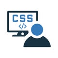 Coding, css, developer icon. Simple editable vector graphics Royalty Free Stock Photo