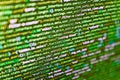 Coding css on mornitor at the office - for background or montage product. Closeup of Web Code on Computer LED Screen. Computing, Royalty Free Stock Photo
