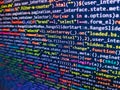 Coding css on mornitor at the office - for background or montage product. Code of javascript language on white background. Royalty Free Stock Photo