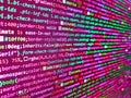 Coding css on mornitor at the office - for background or montage product. Developer software programming code. Web software. Royalty Free Stock Photo