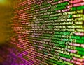 Coding css on mornitor at the office - for background or montage product. Script procedure creating. Programming code abstract Royalty Free Stock Photo