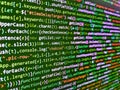 Coding cyberspace concept. Web developer programmer monitor screen display. Computer science lesson. Coding programmer abstract Royalty Free Stock Photo