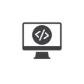 Coding desktop screen vector icon