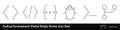 Coding development global editable stroke icons sets Royalty Free Stock Photo