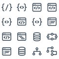 Coding And Development Icons Set Programming Code Royalty Free Stock Photo