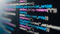 Coding environment with multiple lines of code on computer screen display Royalty Free Stock Photo