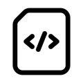 Coding File Professional Line Icon. Modern minimal vector illustration representing software development, programming documents, Royalty Free Stock Photo