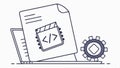 Coding file, software development and programming icon vector design Generative AI Royalty Free Stock Photo