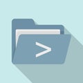 Coding folder icon flat vector. Computer code file