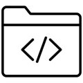 Coding folder Isolated Vector icon which can easily modify or edit