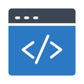 Coding glyph color vector icon Royalty Free Stock Photo