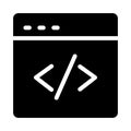 Coding glyph flat vector icon Royalty Free Stock Photo