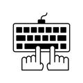 Coding Glyph Vector Icon that can easily edit or modify. Royalty Free Stock Photo