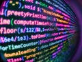 Coding hacker concept. Vignette light and dark shadow dramatic effect. Programming code. Programmer working in a software develop Royalty Free Stock Photo
