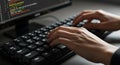Coding Hands on Keyboard Royalty Free Stock Photo