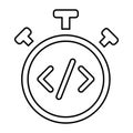 Coding Hourclock Timer Icon In Outline Style Royalty Free Stock Photo