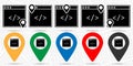 Coding, html icon in location set. Simple glyph, flat illustration element of web design development theme icons Royalty Free Stock Photo