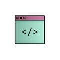 Coding, html, programming color gradient vector icon