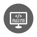 Coding, html, programming icon. Gray vector graphics Royalty Free Stock Photo