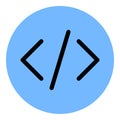 Coding Icon Programming and Development in Flat Line Color Style