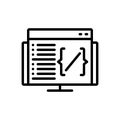 Black line icon for Coding, script and application
