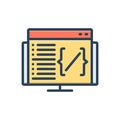 Color illustration icon for Coding, script and development