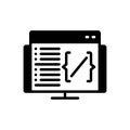 Black solid icon for Coding, script and data