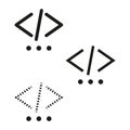 Coding icon set. Programming symbols vector. Developer code illustration. Abstract tech design. Royalty Free Stock Photo