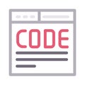 Coding vector color line icon Royalty Free Stock Photo