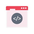 Coding vector flat color icon Royalty Free Stock Photo
