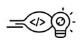 Coding Idea Lightbulb Icon Vector for Programming and Development, vector design Generative AI Royalty Free Stock Photo