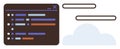 Coding interface with cloud integration and file paths representing cloud-based development Royalty Free Stock Photo