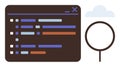 Coding Interface with Search Icon and Cloud Symbol for Technology and Data Concepts Royalty Free Stock Photo