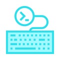 Coding keyboard color line icon