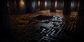 The coding labyrinth Hyper-realistic textures high contra one generative AI