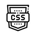 Coding Language CSS System Vector Thin Line Icon Royalty Free Stock Photo