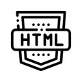 Coding Language HTML System Vector Thin Line Icon Royalty Free Stock Photo
