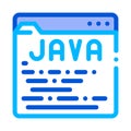 Coding Language Java System Vector Thin Line Icon Royalty Free Stock Photo