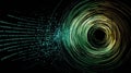 Coding Language Text Forms an Abstract Tunnel With Swirling Colors and Light Patterns at the Intersection of Technology Royalty Free Stock Photo