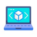 Coding Laptop Icon Set â Software Development, Programming, Debugging and Developer Workspace Illustrations Royalty Free Stock Photo