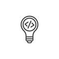 Coding light bulb outline icon Royalty Free Stock Photo