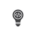 Coding light bulb vector icon Royalty Free Stock Photo
