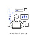 Coding line icon. Editable vector illustration