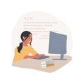 Coding online class isolated cartoon vector illustration.