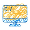 coding operating system icon doodle illustration