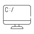 coding operating system line icon vector illustration