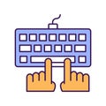 Coding Outline with Colors Fill Vector Icon that can easily edit or modify. Royalty Free Stock Photo