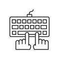 Coding Outline Vector Icon that can easily edit or modify.. Royalty Free Stock Photo