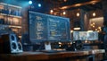 Coding process: programmer task, algorithm creation, binary sequence, system operation, data computation, software development,
